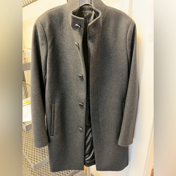 Theory Other - Theory Belvin Melton-Textured Wool-Blend Coat - Dark Charcoal - Small